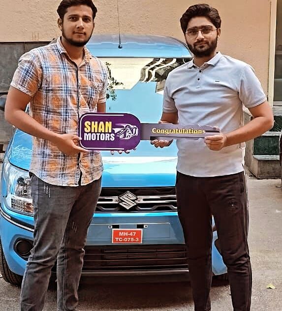 Happy customer with new car